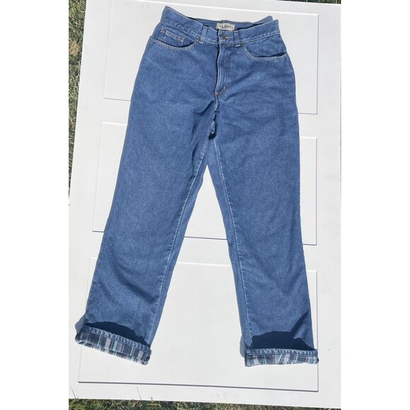 L.L. Bean Flannel Lined Jeans Women's size 10 Original/Relaxed Fit